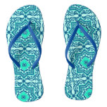 Monogram Azulejo Ceramic Style Vintage Ornament Flip Flops