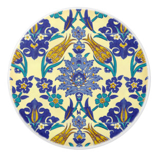 Monogram Azulejo Ceramic Style Vintage Ornament Knob