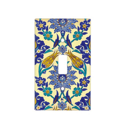 Monogram Azulejo Ceramic Style Vintage Ornament Light Switch Cover