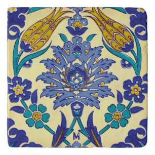 Monogram Azulejo Ceramic Style Vintage Ornament Trivet