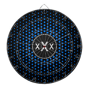 Monogram Azure Techno Dots Modern Dartboard