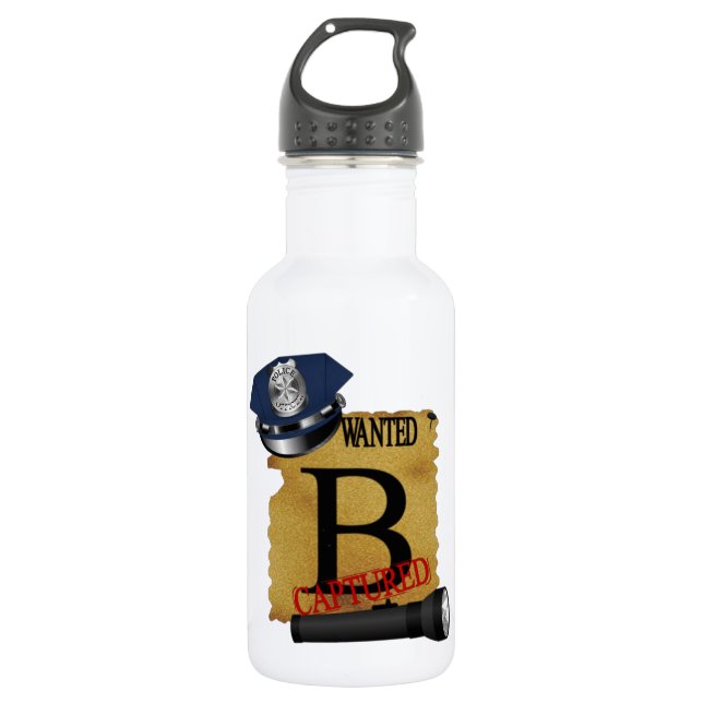 Monogram B 32 oz PBA FREE Stainless Steel Water Bottle (Front)