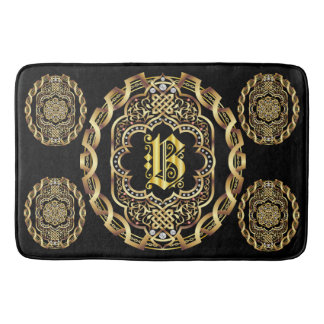 Monogram B Bath Mats Customize Change Back Color