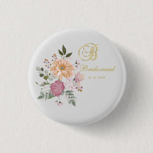 Monogram B Bridesmaid Button