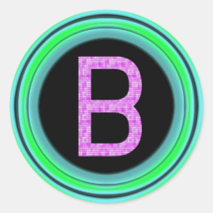 Monogram "B" Classic Round Sticker