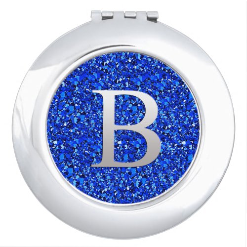 Monogram B druzy crystal _ Sapphire blue Mirror For Makeup