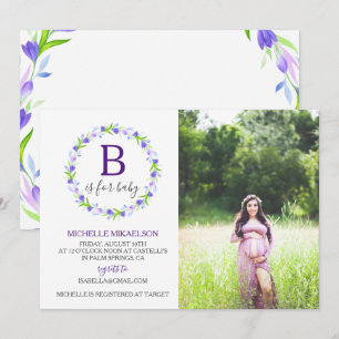 Monogram B is for Baby Shower Photo Invitation