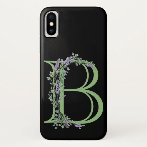 Monogram B Lavender Eucalyptus iPhone X Case