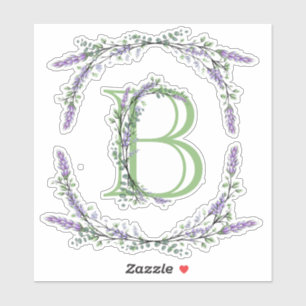 Monogram B Lavender Eucalyptus Sticker