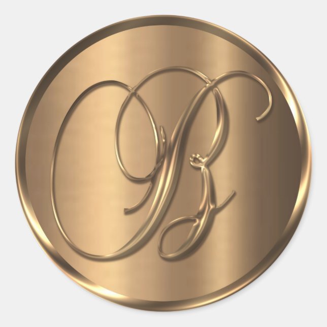 Monogram B NONMETALLIC Bronze Envelope Seal (Front)