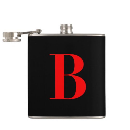 Monogram B On Black Flask