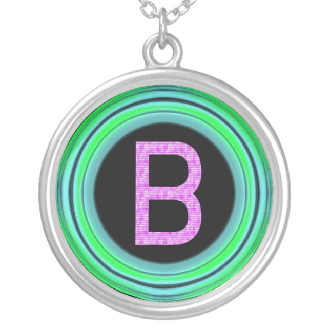 Monogram "B" Silver Plated Necklace (Front)