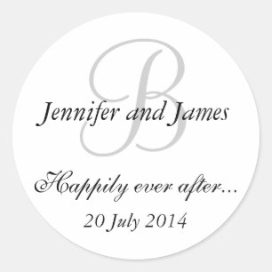 Monogram B Stickers for Wedding Favours