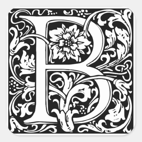 Monogram B Victorian Square Sticker