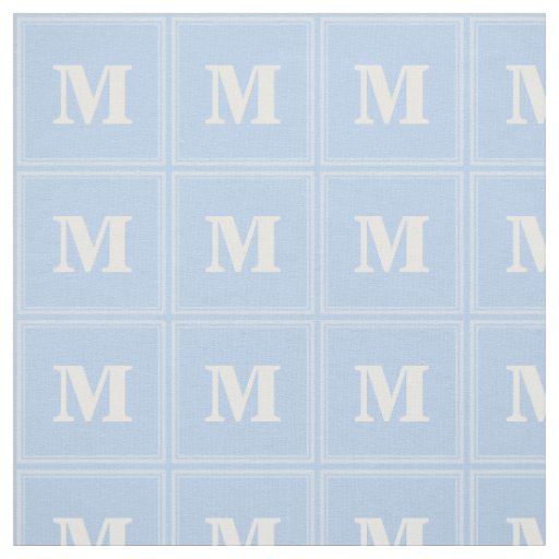 Monogram baby blue fabric