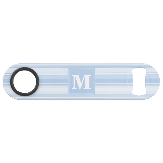 Monogram baby blue stripes bar key (Front (Horizontal))
