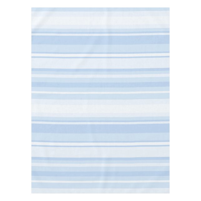 Monogram baby blue stripes tablecloth (Front)