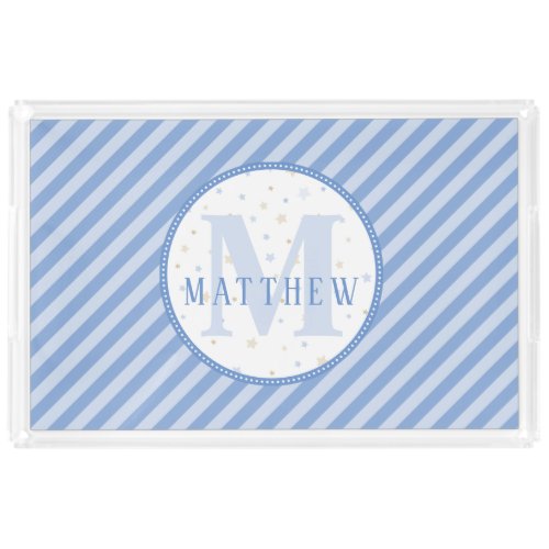 Monogram Baby Boy Blue Acrylic Tray