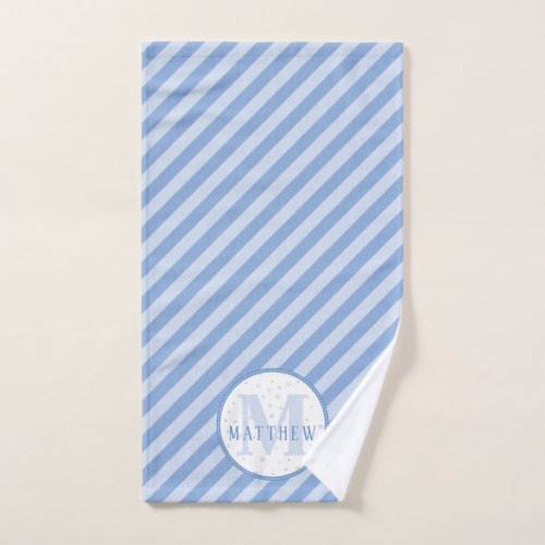 Monogram Baby Boy Blue Hand Towel