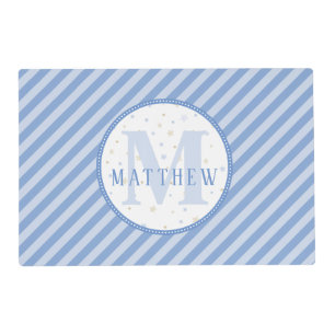 Monogram Baby Boy Blue Placemat