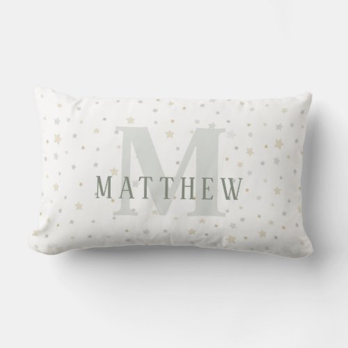 Monogram Baby Boy Green Nursery Decor Pillow