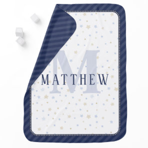 Monogram Baby Boy Navy Nursery Decor Blanket