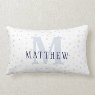 Monogram Baby Boy Navy Nursery Decor Pillow