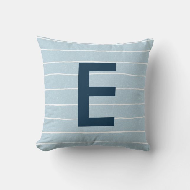 Monogram baby boy nursery throw pillow (Front)