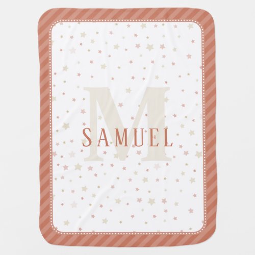 Monogram Baby Earthy Tones Nursery Decor Blanket