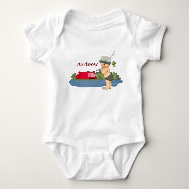 Monogram Baby Fisherman one piece T-Shirt Baby Bodysuit (Front)