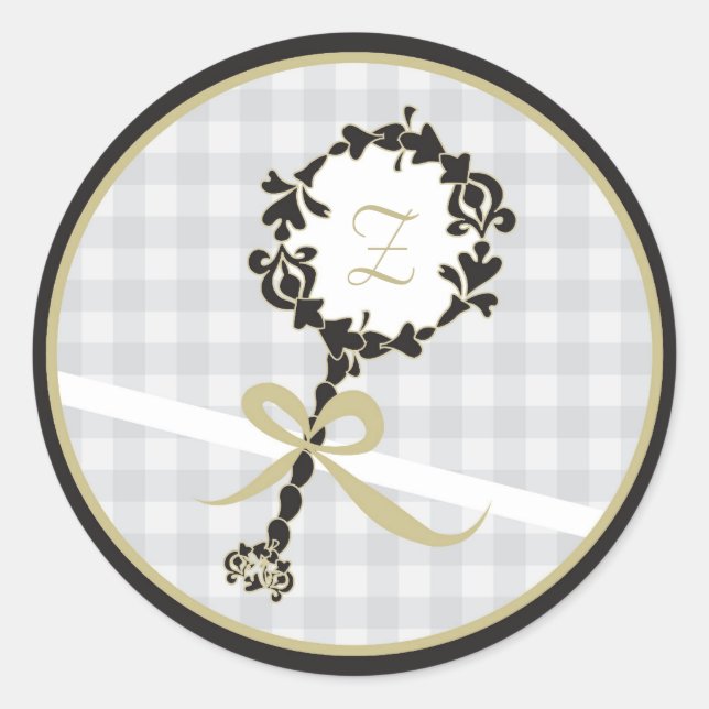 Monogram Baby Invitation or Favor Sticker (Front)