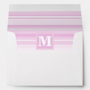 Monogram baby pink stripes envelope