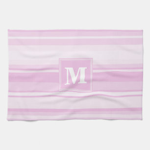 Monogram baby pink stripes towel