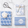 Monogram Baby Shower, Newborn Baby It's a Boy Wrapping Paper Sheets