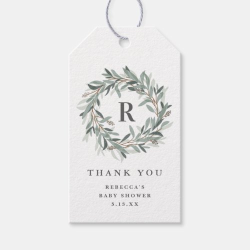 Monogram baby shower thank you gift tag Monogram baby shower thank you gift tag