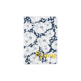 Monogram Baby's Breath - Navy & White Passport Holder