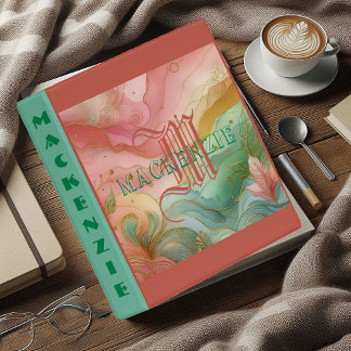 Monogram Back to School Homework Chic Preppy Girls Mini Binder