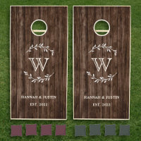 Monogram Backyard Wedding Reception Cornhole Set