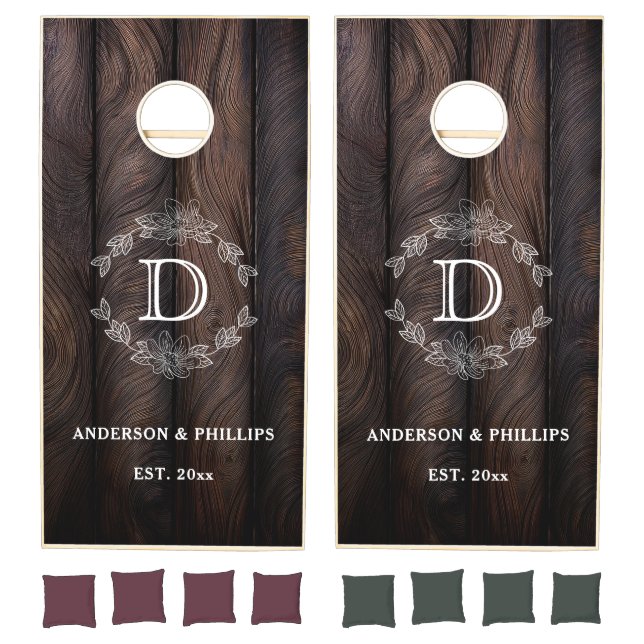 Monogram Backyard Wedding Reception Cornhole Set (Set)