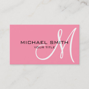 Monogram Baker-Miller pink color background Business Card