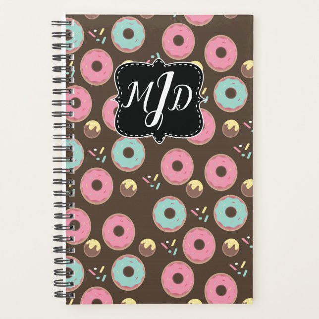 Monogram Bakery Donut Frosted Sprinkles Mix Planner (Front)