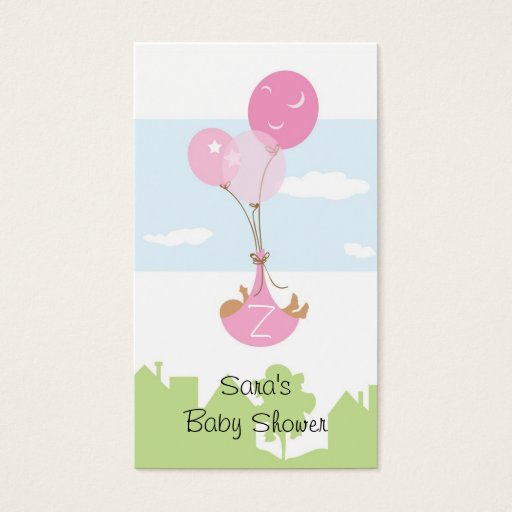 Customizable Monogram Ballon Baby Shower Party Favor Tag Business Card Templates