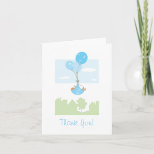 Monogram Ballon Baby Shower Thank You Card