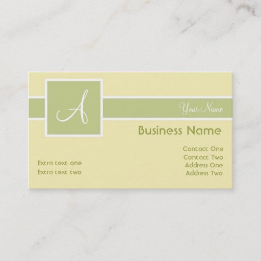 Customizable Monogram Band Tea &amp; Cream Business Cards