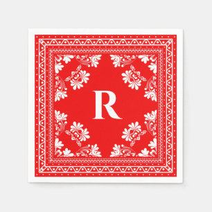 Monogram Bandanna pattern Napkins