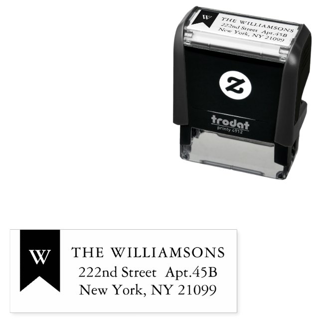 Monogram Banners  Self-inking Stamp (In Situ)