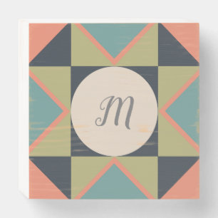 Monogram Barn Quilt Wooden Box Sign