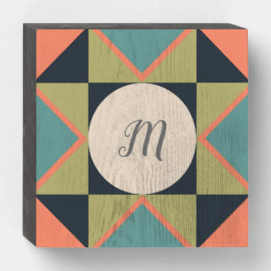 Monogram Barn Quilt  Wooden Box Sign