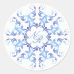 Monogram.Baroque element. Classic Round Sticker
