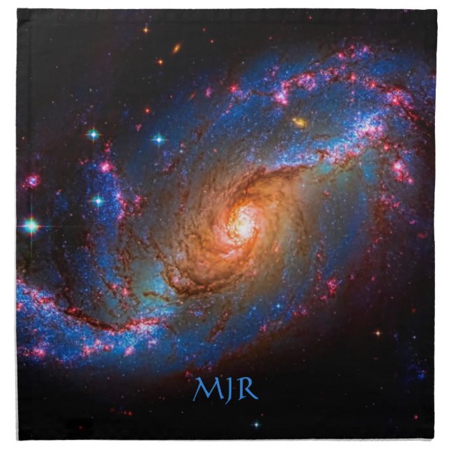 Monogram Barred Spiral Galaxy NGC 1672 Cloth Napkin (Front)
